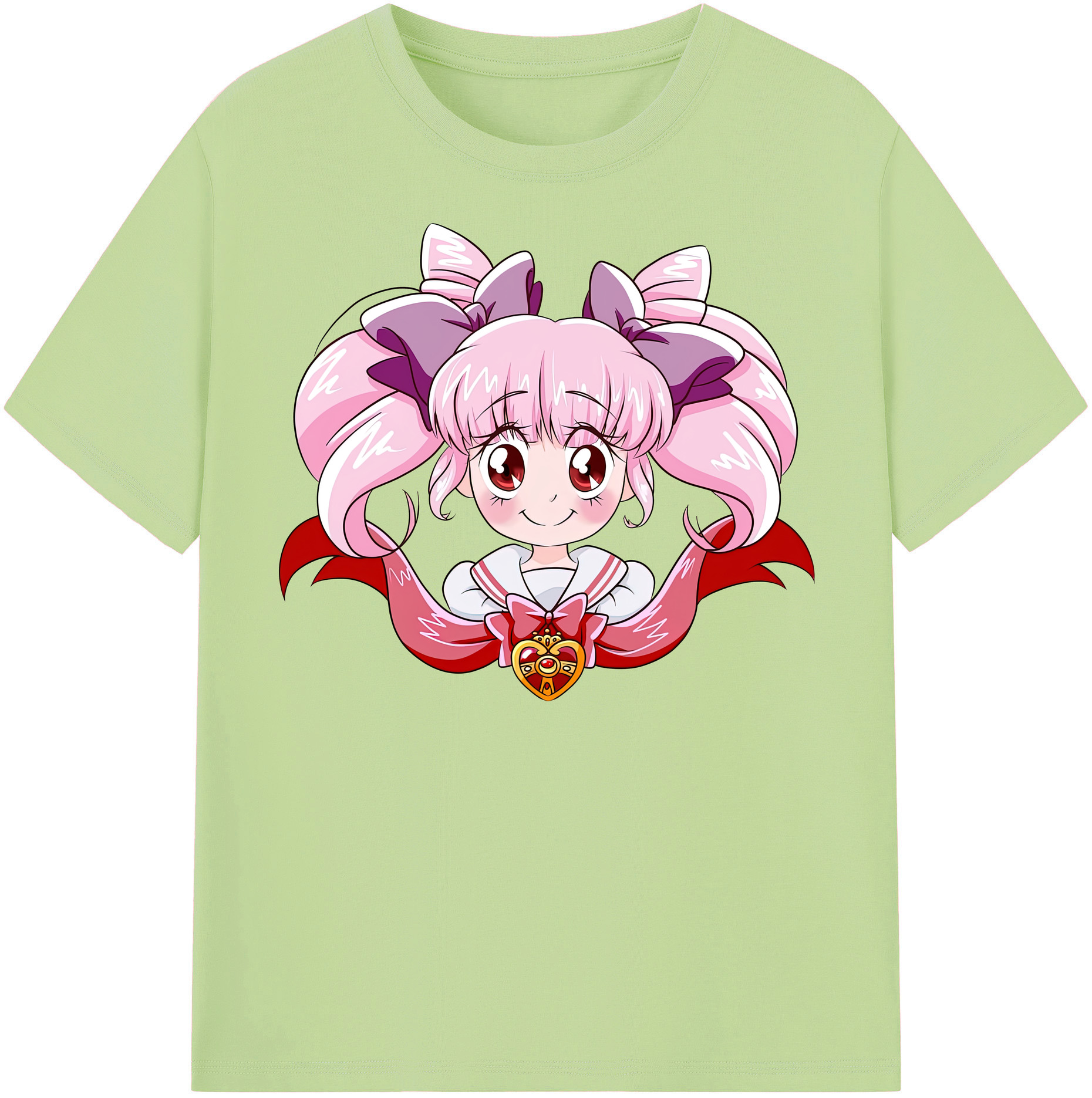 （画像用） 美少女戦士セーラームーン ちびうさ Sailor Moon Chibiusa Tsukino Usagi Small Lady Serenity 綿100％半袖Tシャツ（フロントプリント）